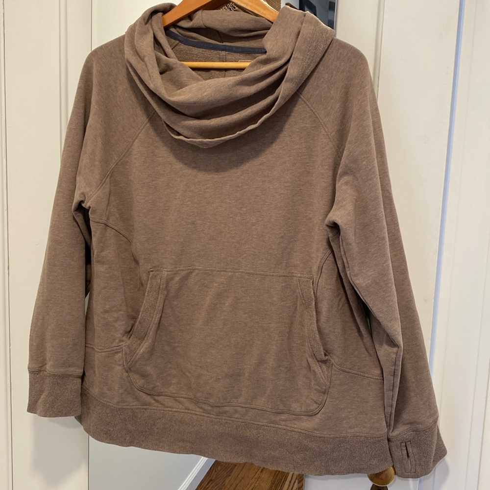 LLBean Women's Cozy Pullover Cowl Neck Long Sleeve Sweatshirt Pocket 1XL